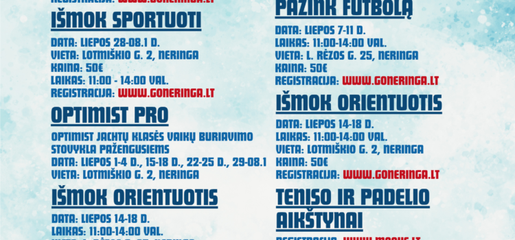 Vaikų vasaros stovyklos 2026 liepa